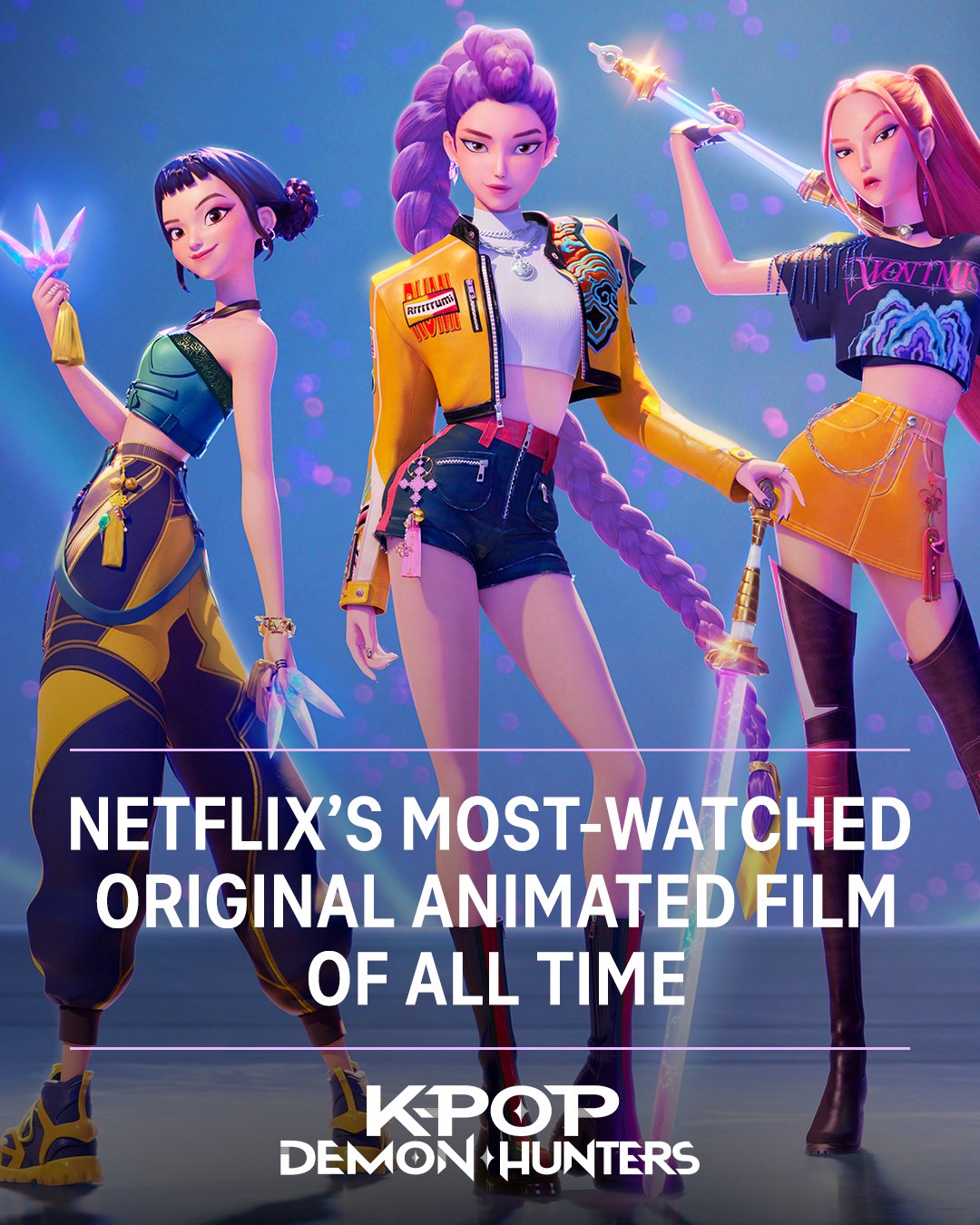 ¡Netflix Revela que 'Cazadores de Demonios KPop' es Su Película Animada Original Más Vista de la Historia! KPop Demon Hunters