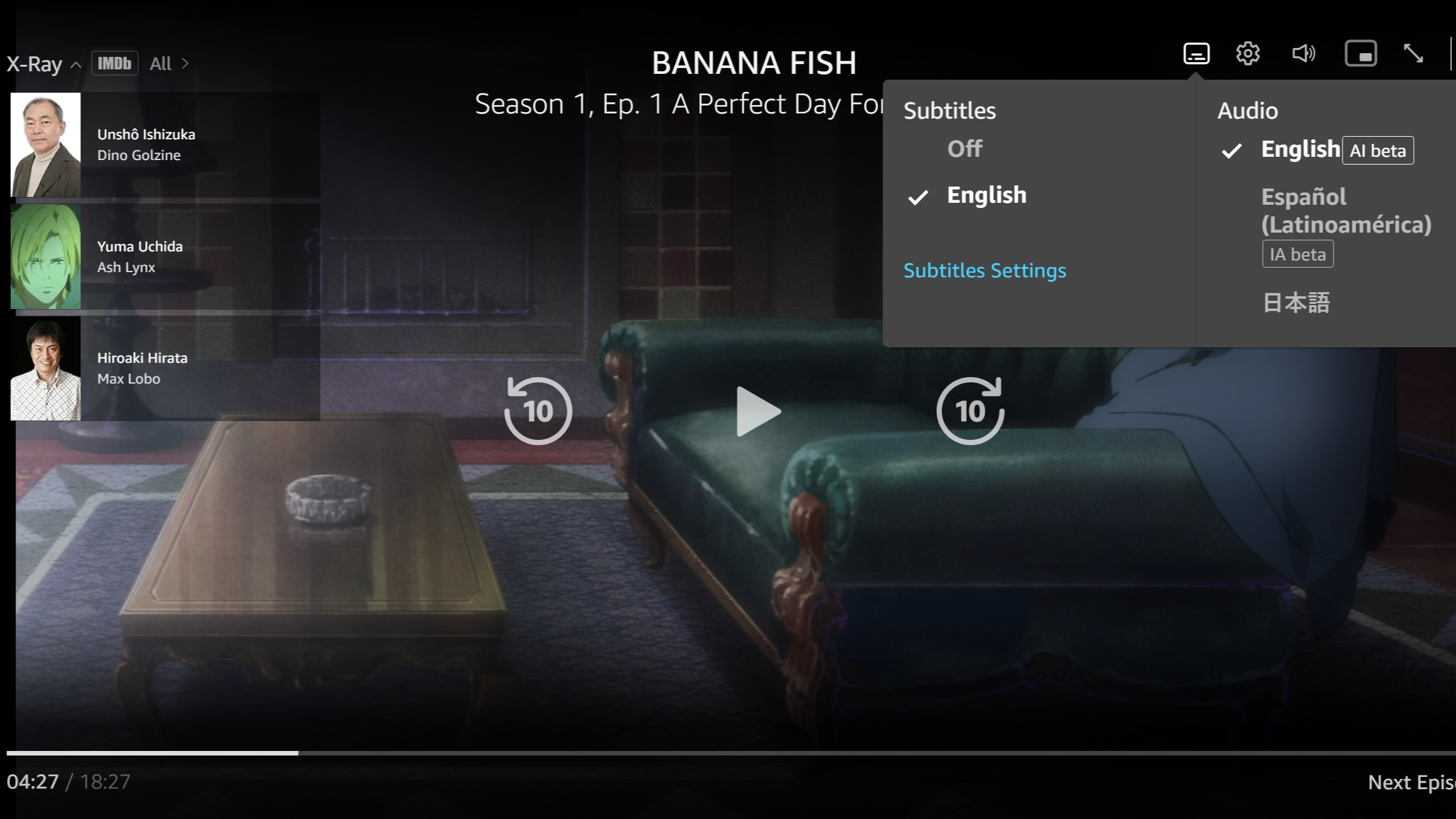 ¡Amazon Lanza la Versión Doblada en Inglés Generada por IA de Banana Fish! Banana Fish