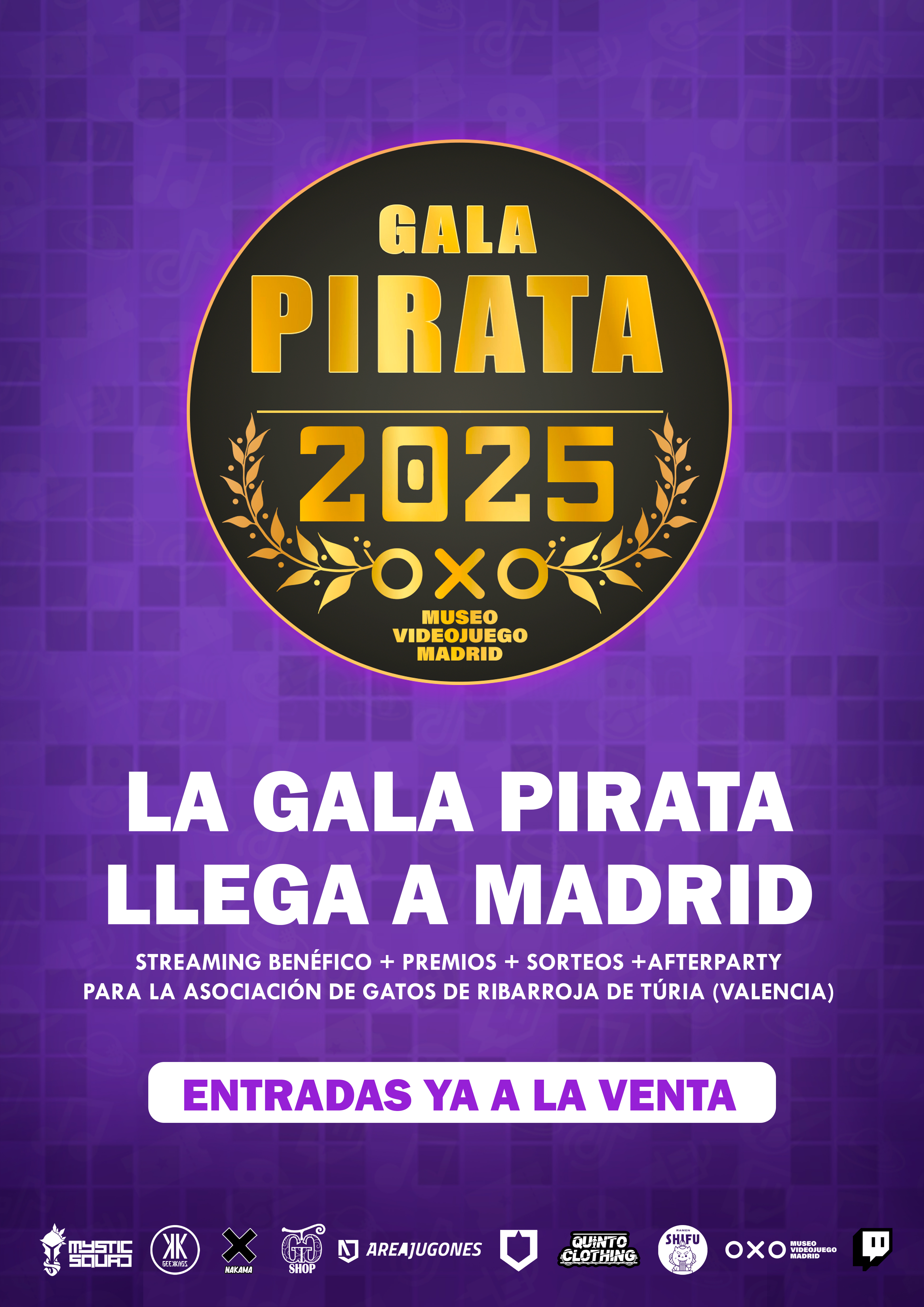 ¡Aventuras en el Mar! La Primera Gala Benéfica de One Piece Llega a Madrid 🏴☠️✨ Póster Oficial de La Gala Pirata 2025